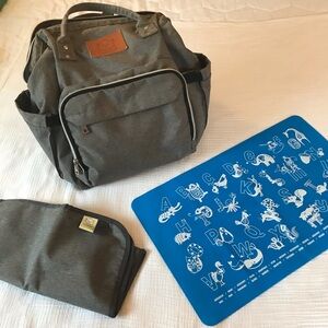 Keababies gray diaper bag / travel backpack